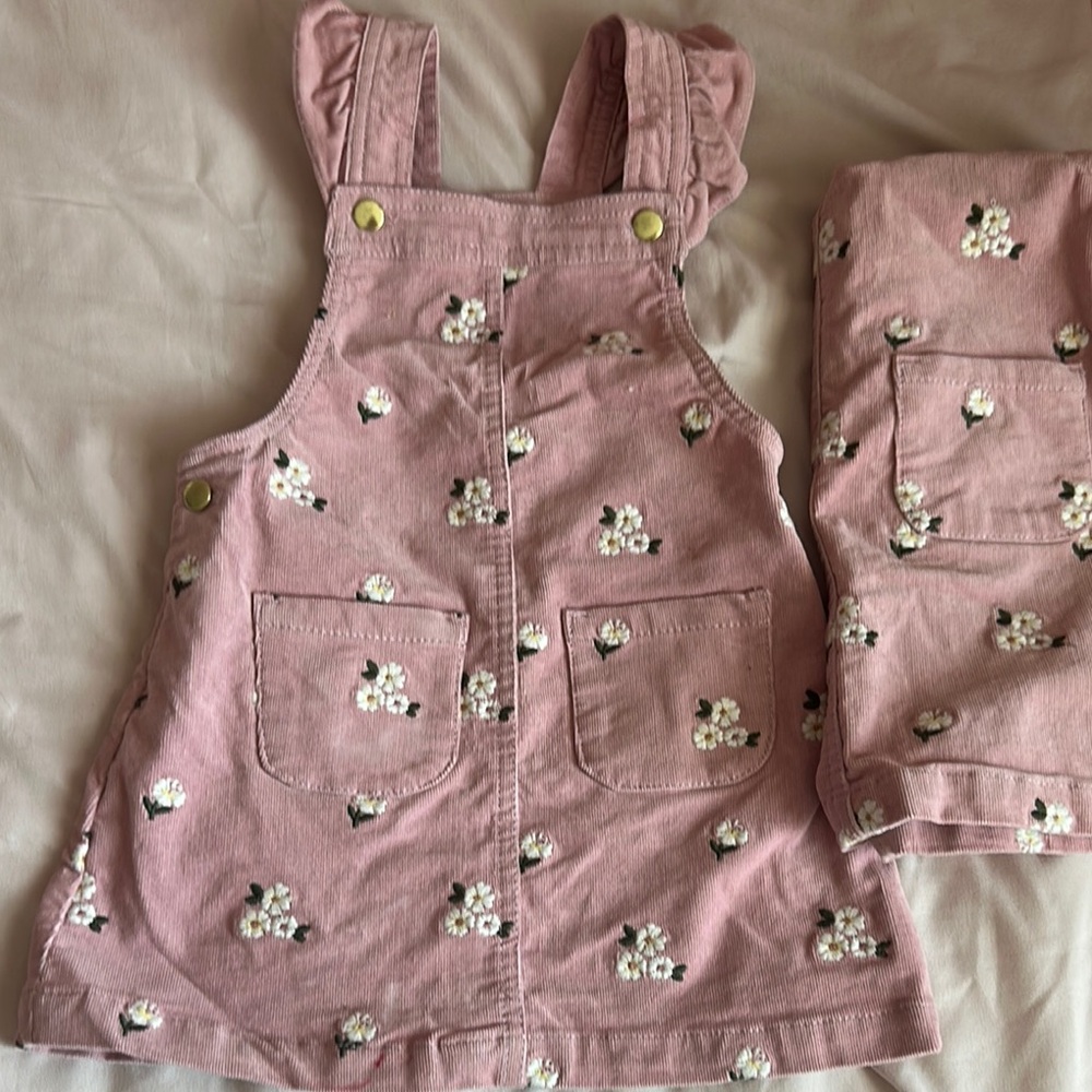 cupcakes & cashmere Pink Floral Kids Overalls